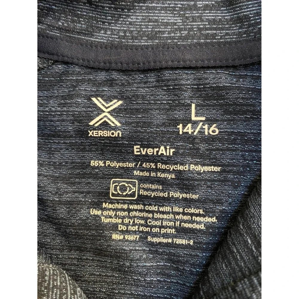 Xersion EverAir Boys Navy Blue Space Dye Short Sleeve Polo Shirt Large 14/16